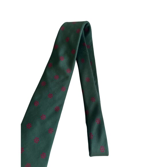 EGON VON FURSTENBERG Men's Vintage Green 100% Silk TIe - Picture 4 of 8